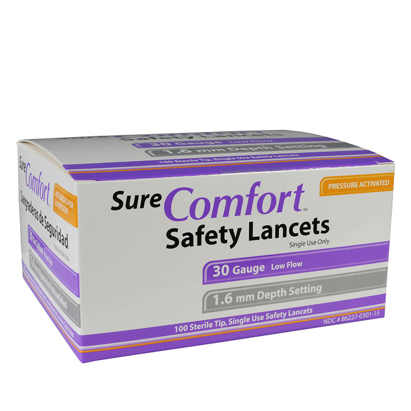 Sure Comfort Safety Lancets 30G Low Flow 100/bx