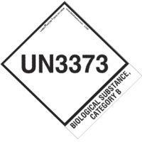 UN3373 Biological Substance Category B Shipping Labels 500 each