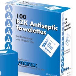 BZK Benzalkonium Antiseptic Towelettes 100/bx