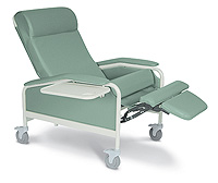 Winco XL Padded Vinyl Recliner with Steel Casters