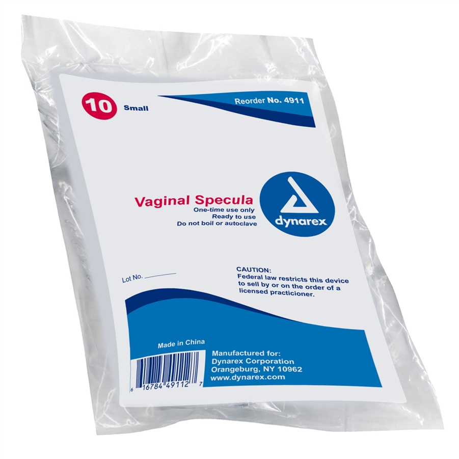 Dynarex Vaginal Specula Small Disposable Case of 100 each