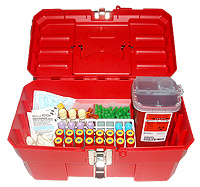 Solid Red Lockable Phlebotomy Tray