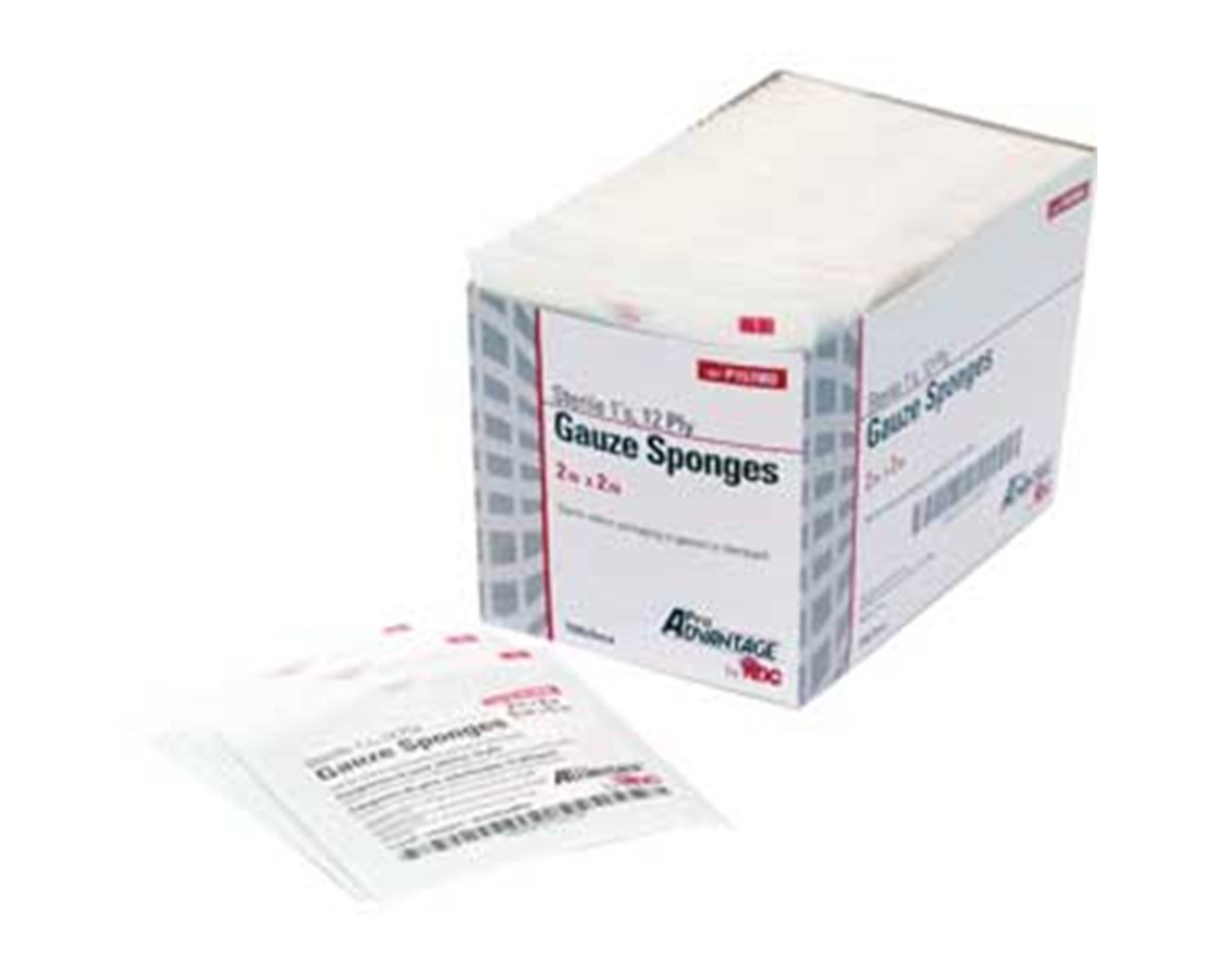 Pro Advantage Sterile Gauze 2x2 8-ply 2/pkg, 50pkg/tray