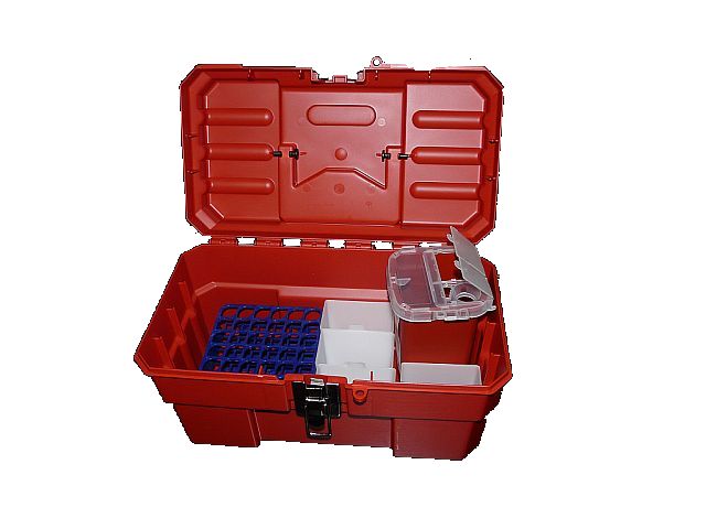 Solid Red Elite Lockable Phlebotomy Tray